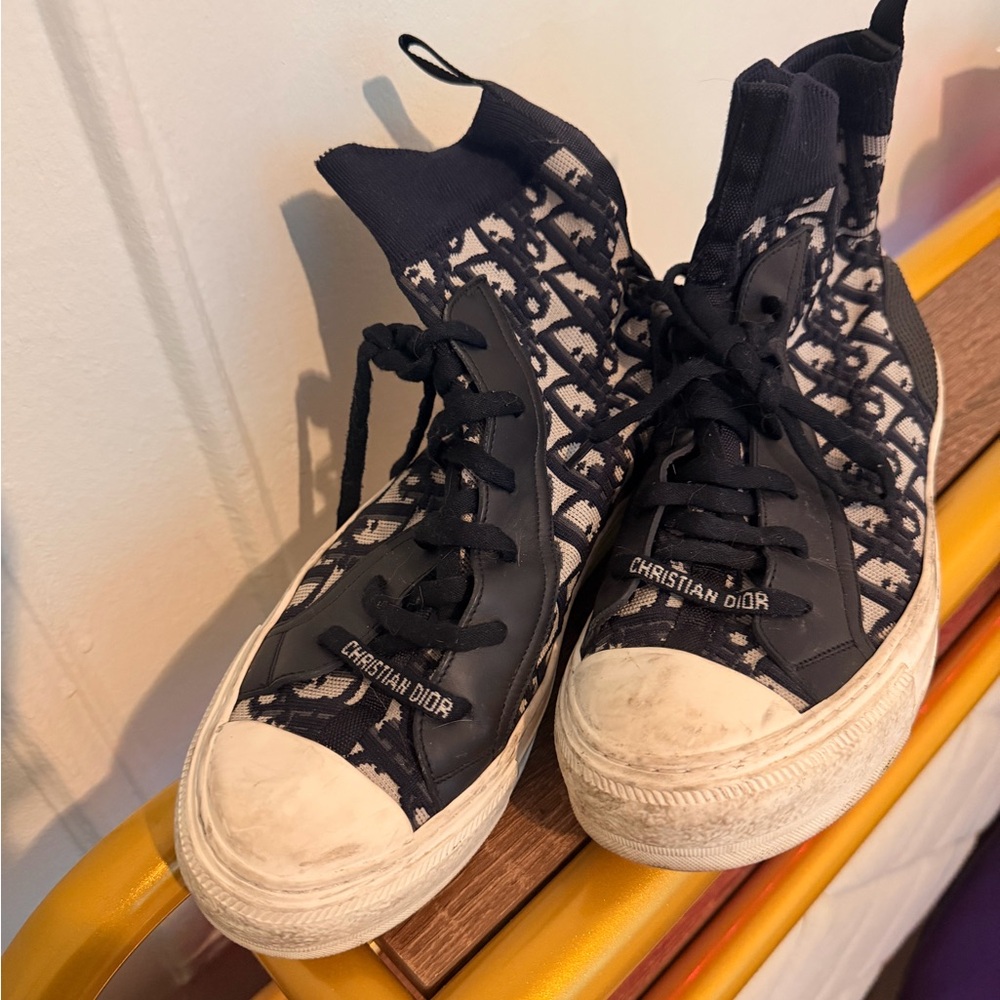 Dior Black and White High-Top Sneakers